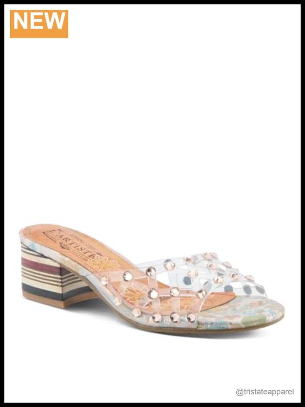 Crystal Embellished Slide Sandal, Cushioned Footbed